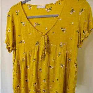 Yellow Flowy Floral Top